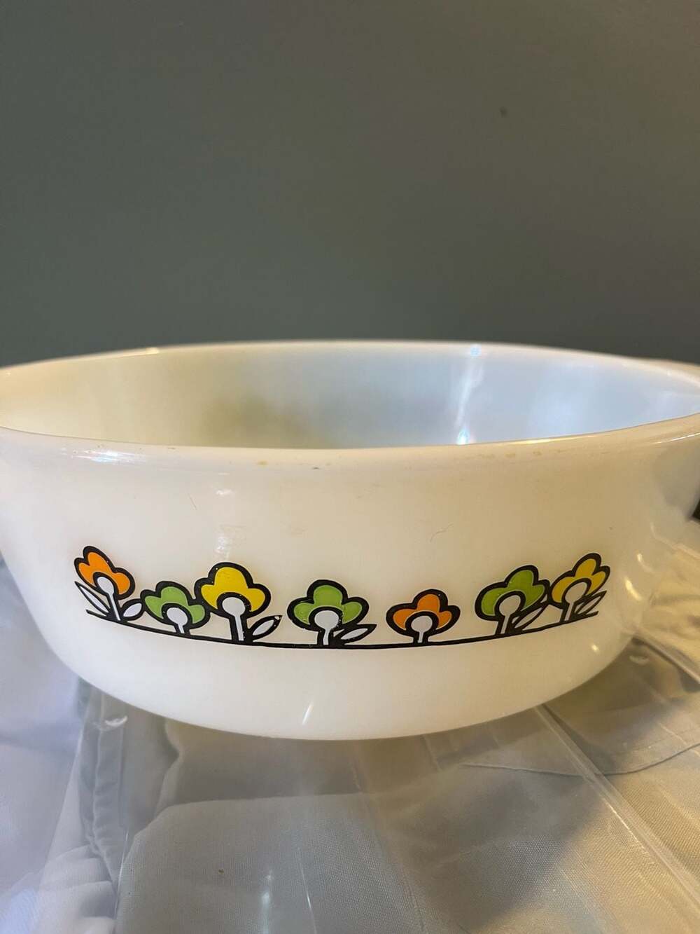 Vintage Anchor Hocking Fire-King Summerfield Floral Casserole Dish - Picture 2 of 4